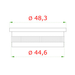 Ukončenie na trubku ø 48,3 mm, brúsená nerez AISI 304 Ukončenie na trubku ø 48,3 mm, brúsená nerez AISI 304